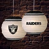 Oakland Raiders 18 Inch Rice Paper Lamp NFL Football Fan Shop Sports Team Merchandise