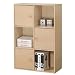 Furinno 3 Tier Bookcase Shelf with 3 Door/Round Handle, 11189SBE