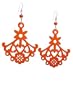 Olive N Figs Sterling Silver and Wood Chandelier Earrings - Orange