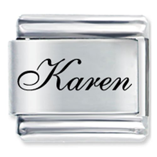 Name Karen Italian Charms Bracelet Link