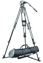 Manfrotto Pro Video System w/ 525MVB Professional Video Tripod Legs (Black), 519 Pro Video Fluid Head, and MBAG100P Padded Case