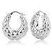 Sterling Silver Fancy Hoop Graduated Earrings