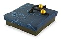 Silk and wood box, 'Underwater Suns'