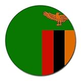 Zambia Flag Round Mouse Pad