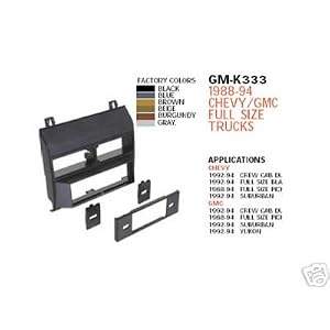 Stereo Install Dash Kit Chevy Pickup 88 89 90 91 92 93 (car radio wiring installation parts)