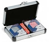 2 Decks of Plastic Coated Playing Cards in Solid Aluminum Case