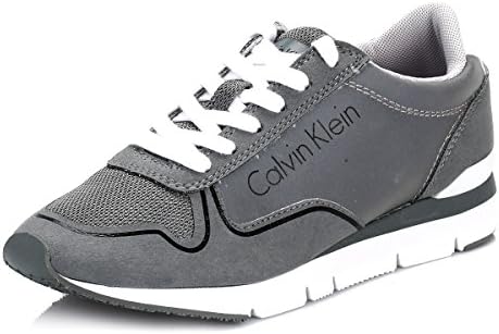 Calvin Klein Jeans Womens Silver & Grey Tori Reflex Sneakers-UK 7
