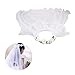 LUOEM Flower Girl Veil Floral Headpiece Crown Wedding Communion Hair Wreath (White)