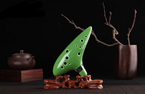 ODOD Legend of Zelda Ocarina of Time Triforce Link 12 Hole Alto C Mediant Tone Ocarina Zelda Cosplay Ceramic Replica blackish green