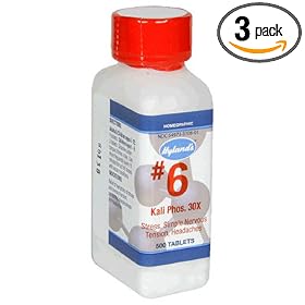 Hyland's Kali Phosphoricum, 30X, No. 6, 500 Tablets (Pack of 3)