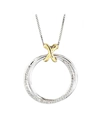 Sterling Silver 1/4 carat Circle Diamond Necklace (H-I, I2-I3)