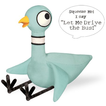 Childrens Toyshop  Toys : Don't Let The Pigeon Drive The Bus PIGEON 11.5" TALKING PLUSH Character by Mo Willems