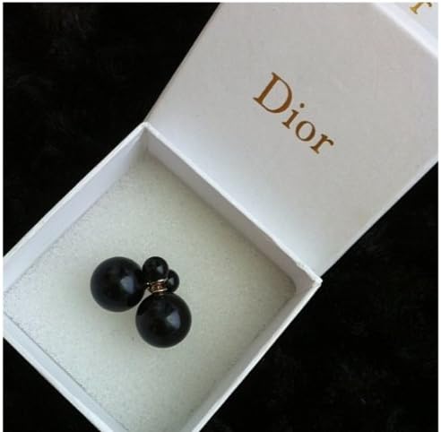Beautiful Dior Style Tribal Earrings Matte Black