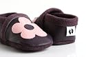 little foot company® Krabbelschuhe aus Rindnappaleder, Modell Blume in pflaume