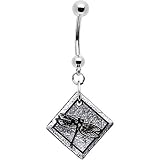 Handcrafted Silver Dichroic Dragonfly Belly Ring