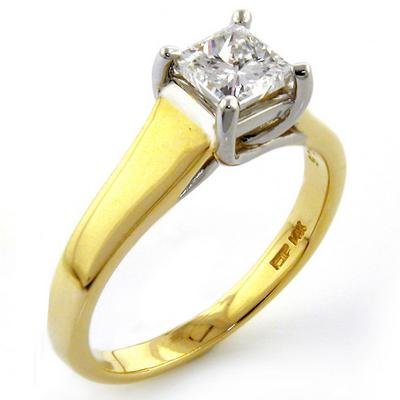 14K Yellow Gold 0.73ct. Princess Cut Diamond Solitaire Ring (G;SI2-I1)