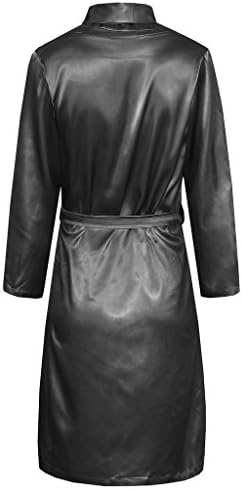 ESH Men's Sleepwear Lightweight Short Spa Real Silk Robe Bathrobe 11 Colors SY44US (B XL/XXL)