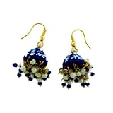 Indian Traditional Bollywood Design Costume Handmade Bridal Wedding Fashion Lakh / Lac Jewelry Necklace & Earring Set with Sparkling Stones & Faux Pearls for Women Rajrang
