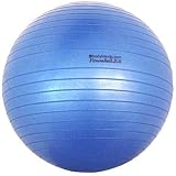 BodyTrends 65cm Anti-Burst Blue Exercise Ball with Dual Action Pump