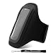 Extreme Sports Exercise Stretchy Black Armband with 8 Secure Adjustable Sizes ( Adjustable from 11 inches up to 19 Inches ) for Apple iPhone 4 , 4th Generation, 4th Gen compatible with 16GB / 32GB - HD Print + Includes a eBigValue (TM) Determination Hand Strap