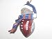 DENVER BRONCOS 2.75 Striped Snowman with Scarf Touchdown Football CHRISTMAS ORNAMENT