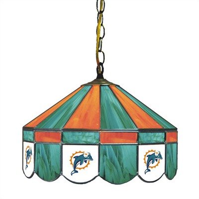 Miami Dolphins Stained Glass Pub Light Style: Swag