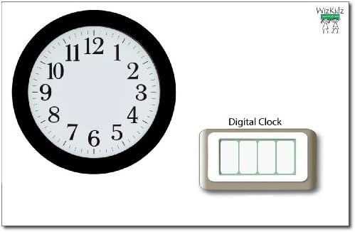 WhizKidz Dry-Erase Learning Poster/Placemat: Clock & Time 8.5" x 11"