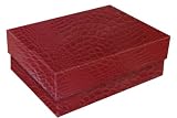 Aurora Products "ProFormance" Large Office Storage Box, 11.5 x 8.88 x 3.75 Inches, Red Croc/Tartan Red (09349-6)