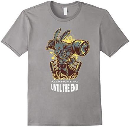 Men's Keep Fighting  Exercise Fitness T-shirt / Unisex Shirt Medium Slate