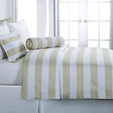 Echelon Home Cabana Stripe Full/Queen Duvet Cover Set, Taupe