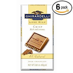 Ghirardelli Luxe Milk Crisp Bar, 2.81-Ounce Boxes (Pack of 6)