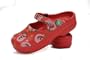 Whimsical Funky Feet Red with Snowmen & Stars (Womens 7)