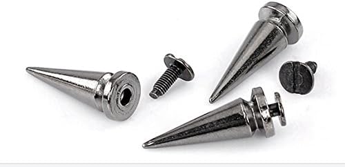 Tree Spike Studs and Spikes Metal Screw Back Spots for Leathercraft Rivet Bullet Leather Clothing Punk DIY Leather Crafts-25mm (10PCS, Black)
