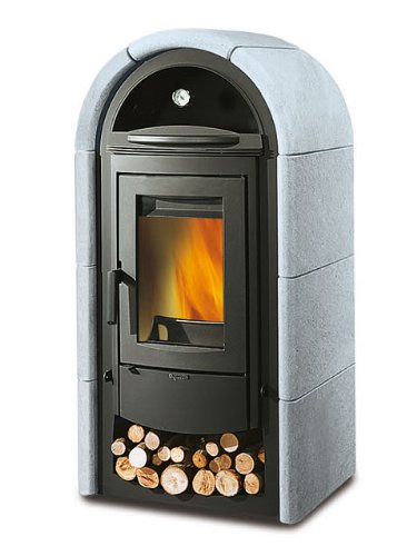 La nordica - Stefany forno - poele a bois avec four - couleur : pierre naturelle