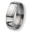 Ridged Edge Polished Titanium Ring (7.0 mm) - Sizes 7-13