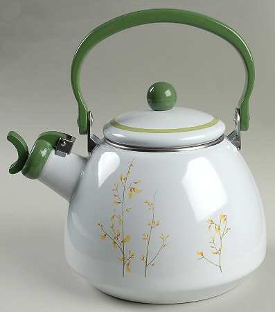 "Corning Kobe Kettle with Lid Metal, Whistler, Fine China" "Corning Kobe Kettle with Lid Metal, Whistler, Fine China"