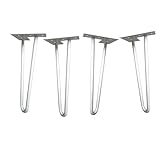 北欧風テーブル/イス用脚　ローテーブル鉄脚　家具パーツ　白　16インチ　４本入り