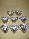8 Vintage Heart Shaped Miniature Aluminum Tart, Candy, Soap or Cake Baking Pans Molds