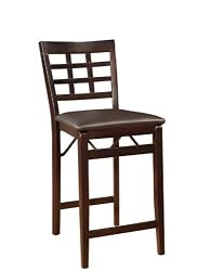 Triena 24 in. Windowpane Folding Center Stool