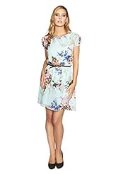 Belted Floral Print Georgette/Polyester Scoop Neck Club Dress 