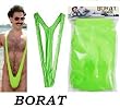 Borat Mankini Swimsuit Costume Suspender Thong Green