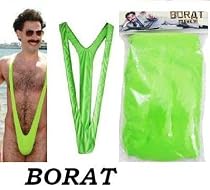 Borat Mankini Swimsuit Costume Suspender Thong Green
