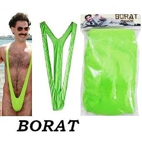 Borat Mankini Swimsuit Costume Suspender Thong Green