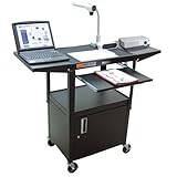 Luxor Adjustable Height Table With Cabinet & Pull-Out Keyboard Shelf
