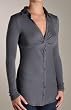 Three Dots Cotton Modal Long Sleeve Twist Front Shirt (AJ2B307)