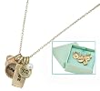 Lucky Feather Love Cluster Charms Necklace - Gift Boxed