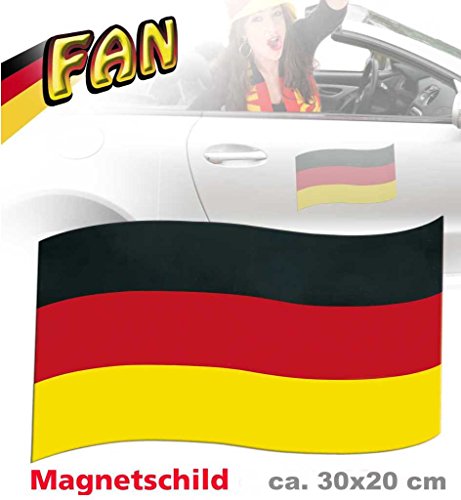 Magnetfahne FAN ca. 30 x 20 cm, 1 Stück, Deutschland, Fußball, WM, EM, Autocorso, Fanartikel, Magnetschild