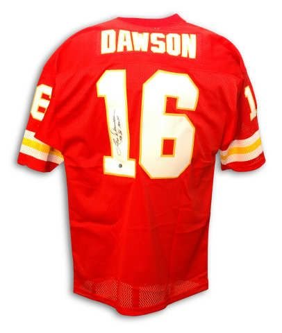Autographed Len Dawson Kansas City Chiefs Throwback Red Jersey Inscribed Sb Iv Mvp