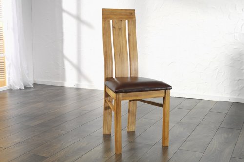Stuhl mit Pu Sitz massiv Akazie