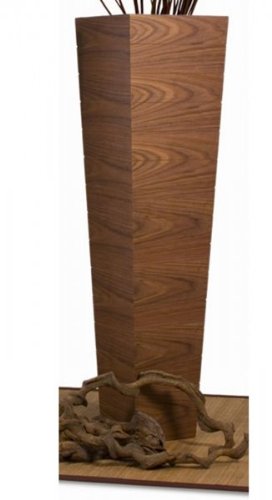 Diamond Sofa Accent Flower Floor Vase, Light Walnut
